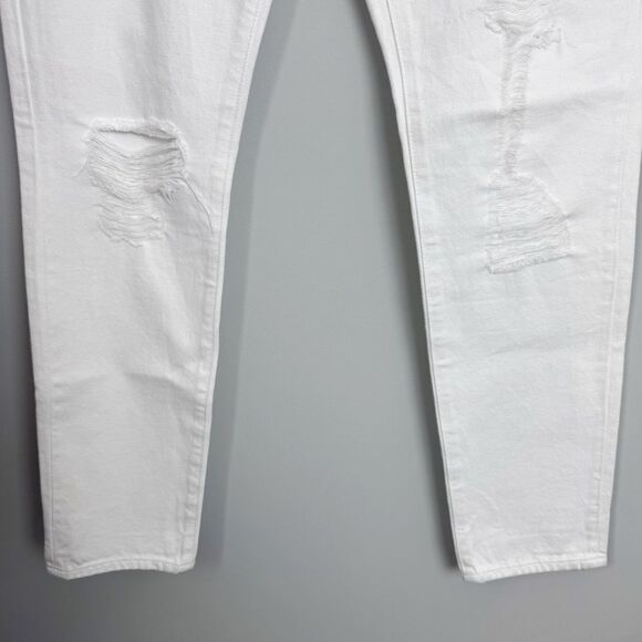 FRAME | NEW Le Garçon White Distressed Denim Jeans Women’s Size 26 - Picture 5 of 12